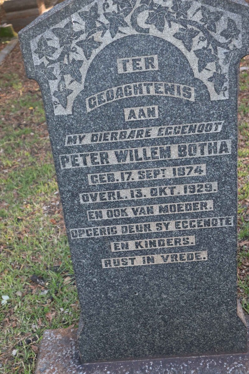 BOTHA Peter Willem 1874-1929