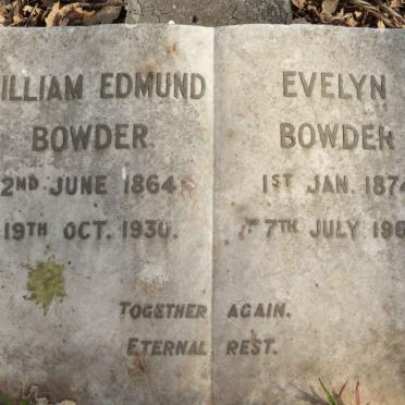 BOWDER William Edmund 1864-1930 &amp; Evelyn 1874-1961
