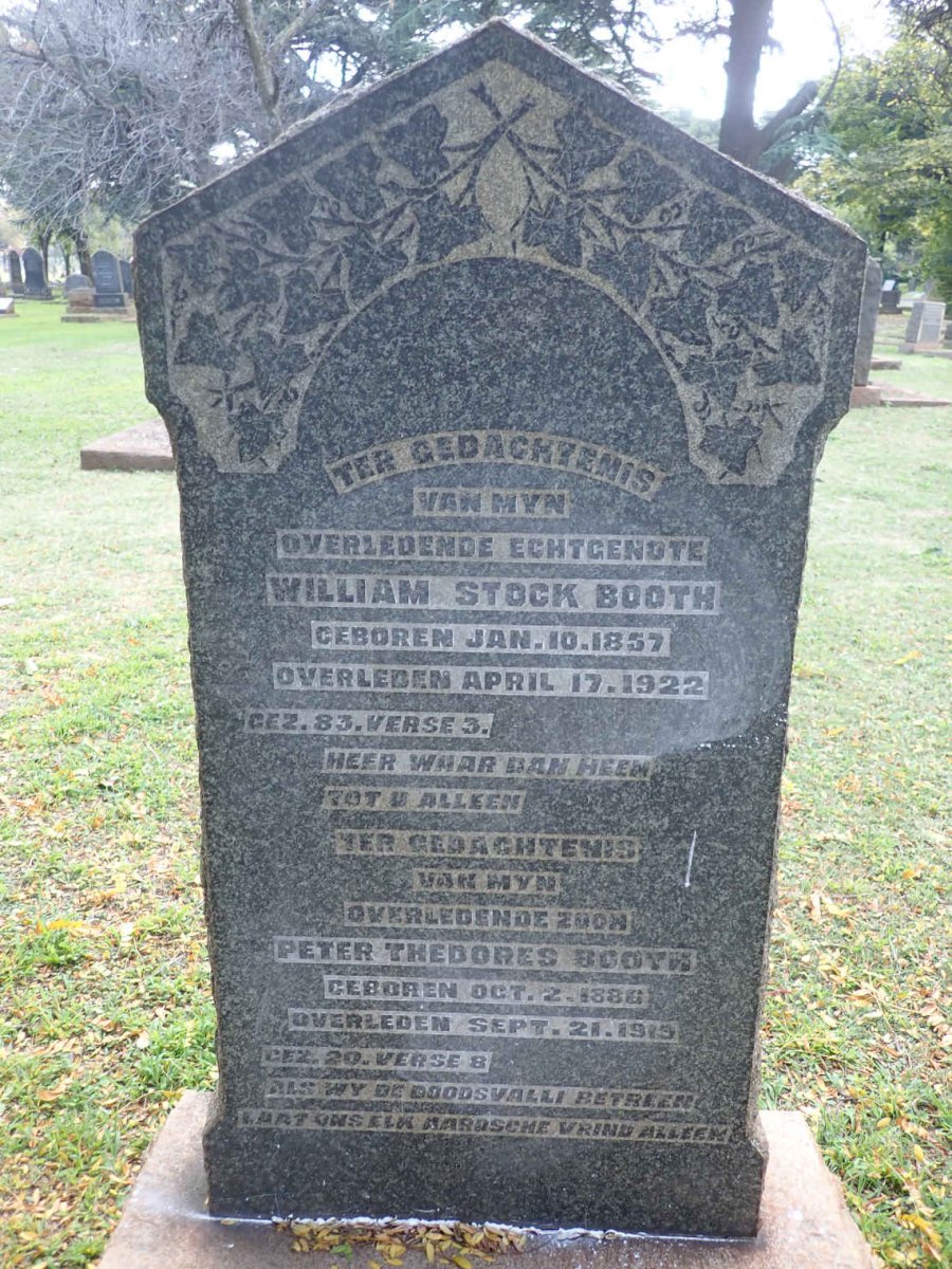 BOOTH William Stock 1857-1922 :: BOOTH Peter Thedores 1886-1919