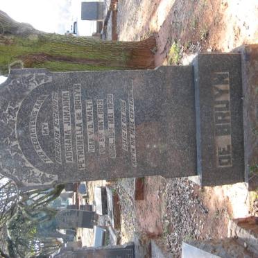 BRUYN Adriana Johanna Petronella, de nee V.D. WALT 1903-1930