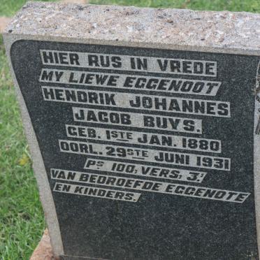 BUYS Hendrik Johannes Jacob 1880-1931