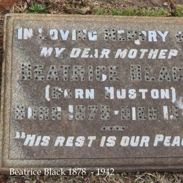 BLACK Beatrice nee HUSTON 1879-1942