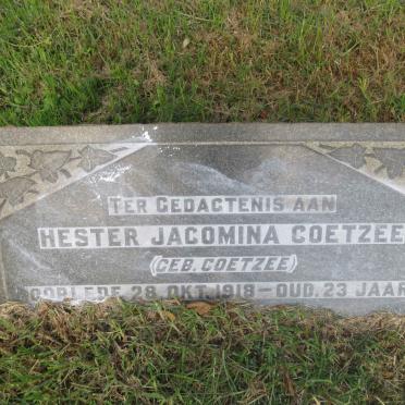 COETZEE Hester Jacomina nee COETZEE -1918