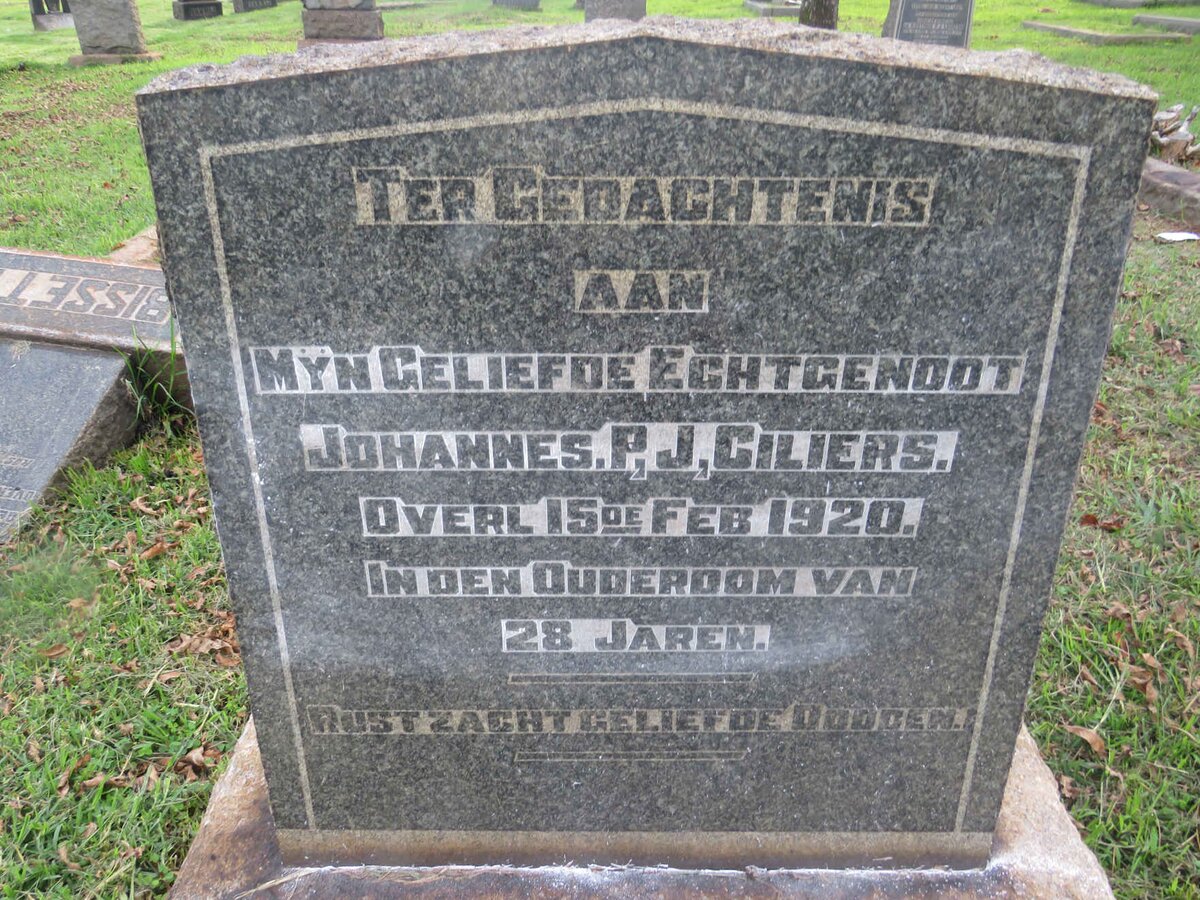 CILIERS Johannes P.J.  -1920