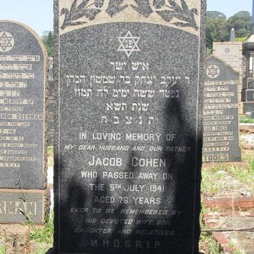 COHEN Jacob -1941