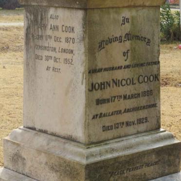 COOK John Nicol 1866-1929 &amp; Mary Ann 1870-1952 :: COOK Sissie -1917