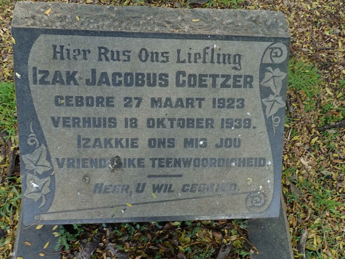 COETZER Izak Jacobus 1923-1939