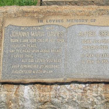 DAVIES Johanna Maria 1888-1949 :: CREW Alfred 1912-1932