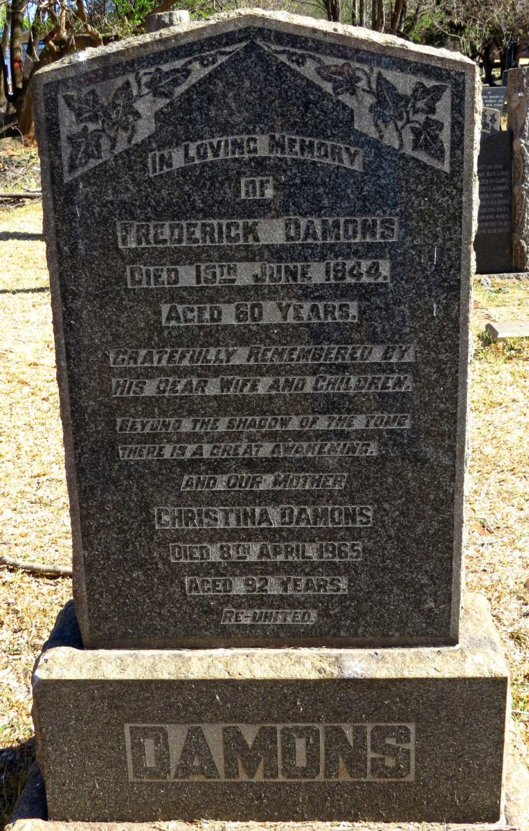 DAMONS Frederick -1944 &amp; Christina -1965