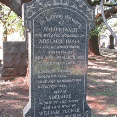 DAVIS Walter -1932 :: TUCKER Adelaide -1954 formerly DAVIS