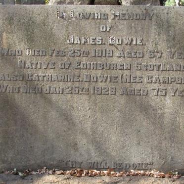 DOWIE James -1919 &amp; Catharine CAMPBELL -1928