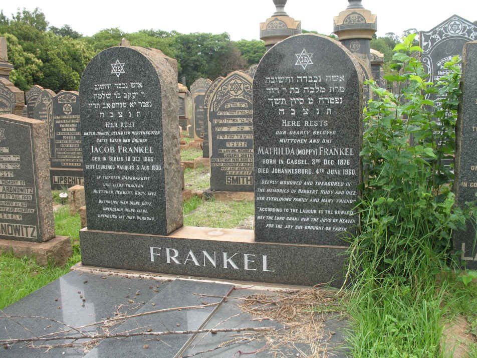 FRANKEL Jacob 1866-1930 &amp; Mathilda 1876-1960
