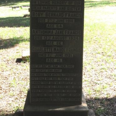 FRANCIS Boby Bernard -1918 &amp; Anthonima Jane -1934 :: FRANCIS Charlotte Maude -1921