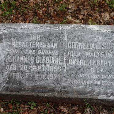 FOURIE Johannes C. 1856-1929 &amp; Cornelia C. Susanna SMAL 1859-1938