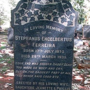 FERREIRA Stephanus Engelbertus 1873-1935