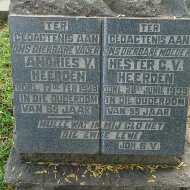 HEERDEN Andries, van -1939 &amp; Hester C. -1939