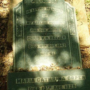 HEEVER Chris, v.d. -1943 &amp; Maria Cathrina ORPEN -1929