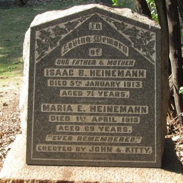 HEINEMANN Isaac B. -1913 &amp; Maria E. -1918
