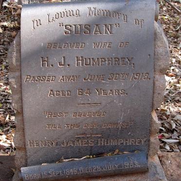 HUMPHREY Henry James 1846-1933 &amp; Susan -1918