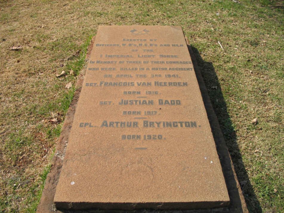 HEERDEN Francois, van 1916-1941 :: DADD Justian 1917-1941 :: BRYINGTON Arthur 1920-1941