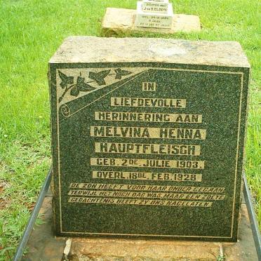 HAUPTFLEISCH Melvina Henna 1903-1928