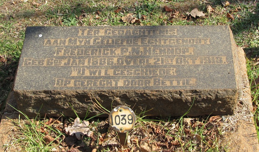 HENNOP Frederick P.N. 1886-1918