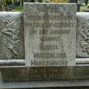HARTZENBERG Maria Magdalena 1878-1938