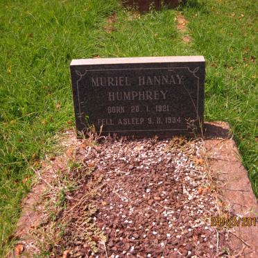 HUMPHREY Muriel Hannay 1921-1934