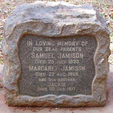JAMISON Samuel -1923 &amp; Margaret -1959 :: JAMISON Jackie -1917