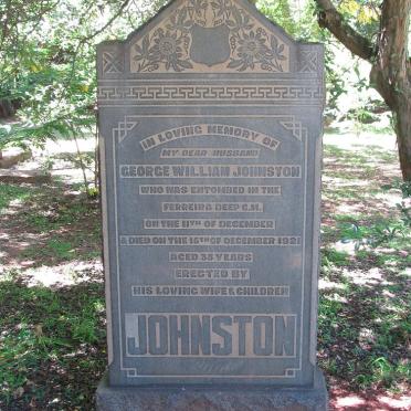 JOHNSTON George William -1921