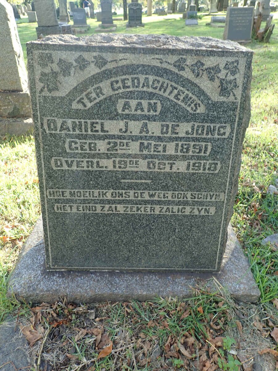 JONG Daniel J.A., de 1891-1918