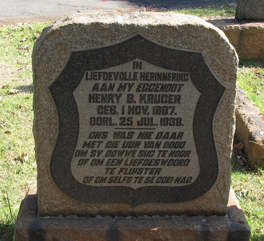KRUGER Henry B. 1887-1938