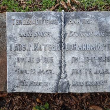 KEYSER Johanna -1938 :: KEYSER Thos. F. -1915