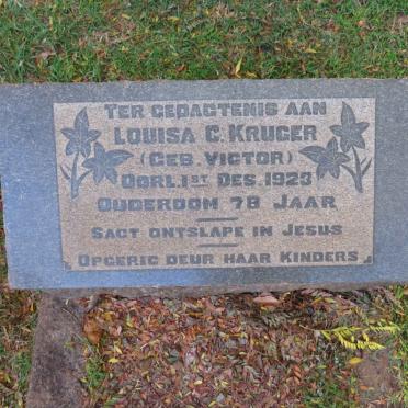 KRUGER Louisa C. nee VICTOR -1923