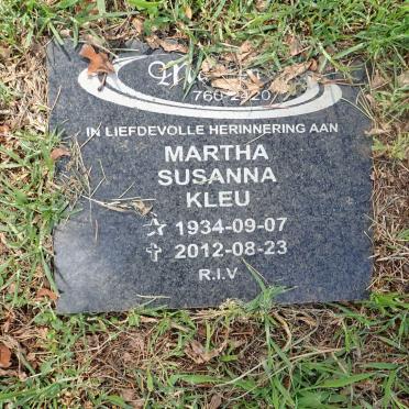 KLEU Martha Susanna 1934-2012
