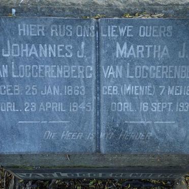 LOGGERENBERG Johannes. J., van 1863-1945 &amp; Martha J. MIENIE 1865-1939