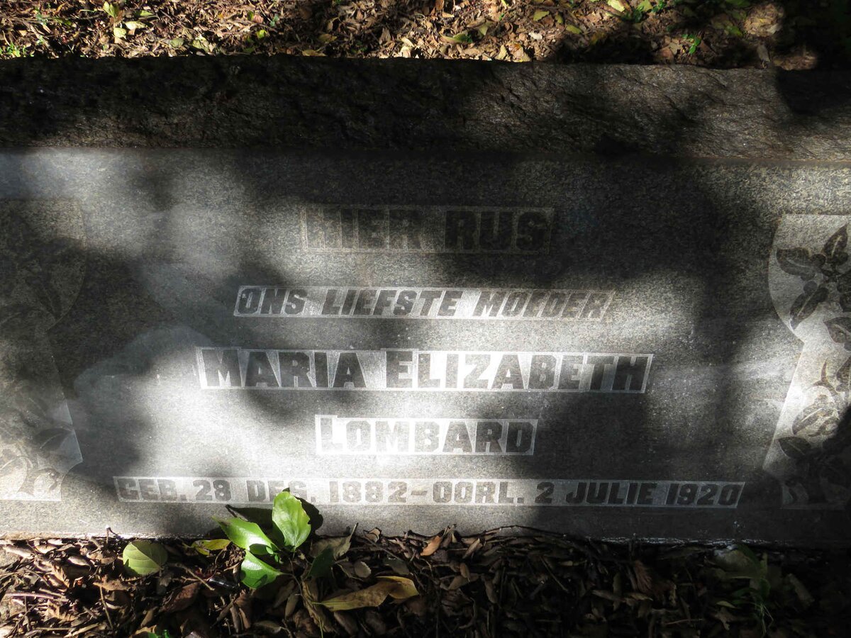 LOMBARD Maria Elizabeth 1882-1920