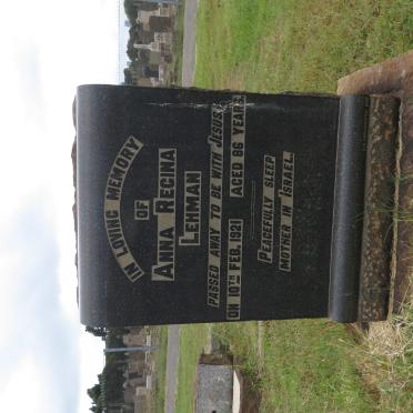 LEHMAN Anna Regina nee WOLFF 1834-1921