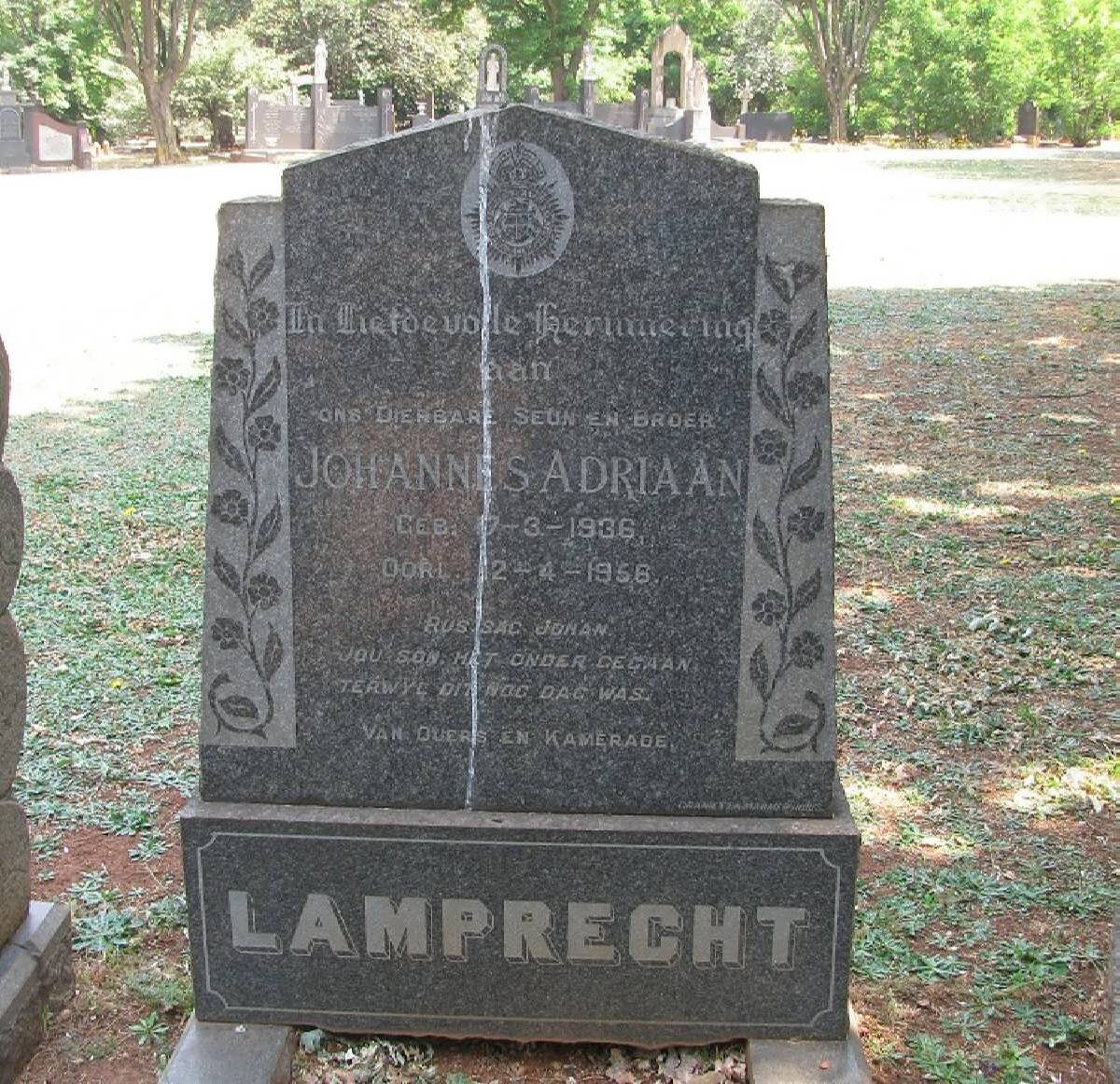 LAMPRECHT Johannes Adriaan 1936-1958