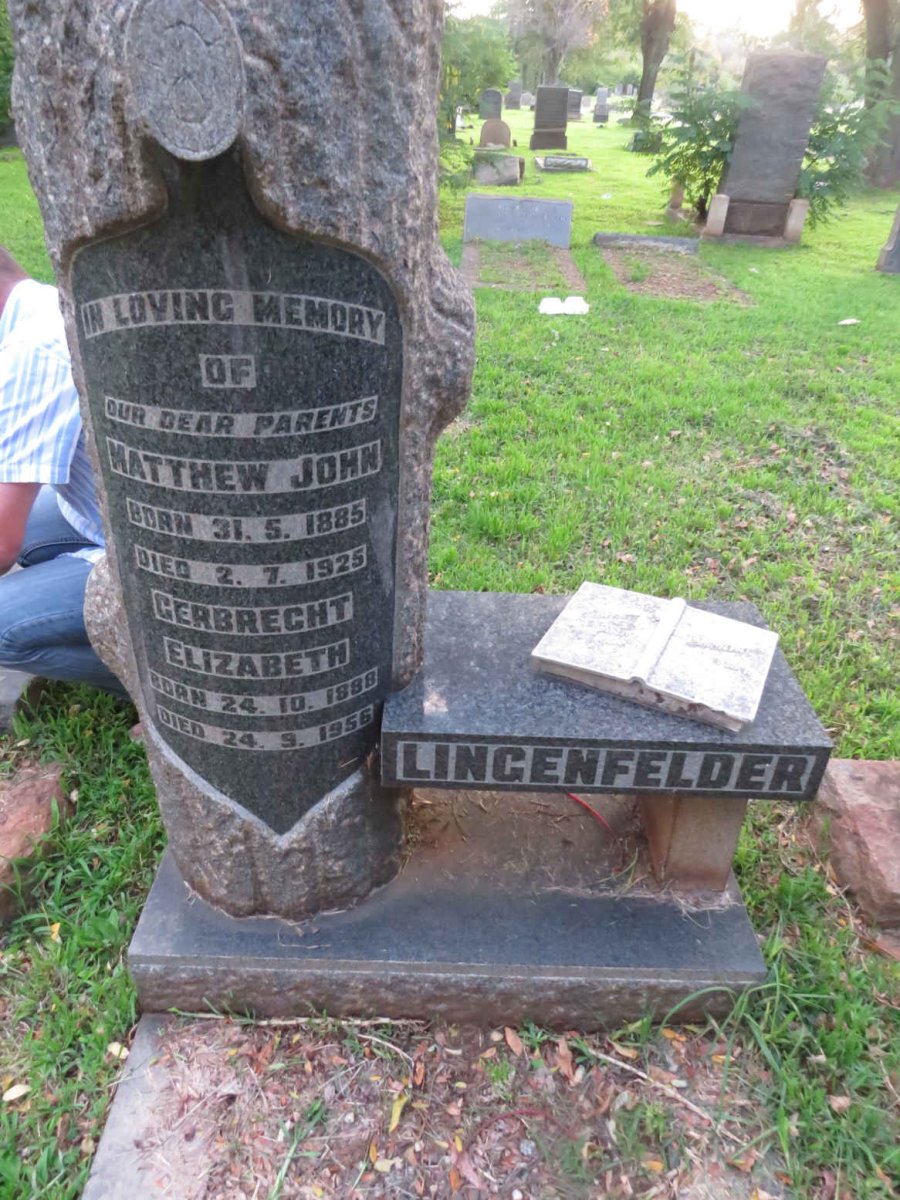 LINGENFELDER Matthew John 1885-1925 &amp; Gerbrecht Elizabeth 1888-1956