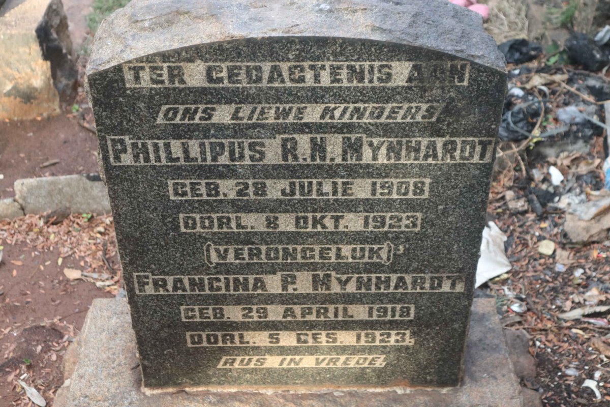 MYNHARDT Phillipus R.N. 1908-1923 :: MYNHARDT Francina P. 1918-1923