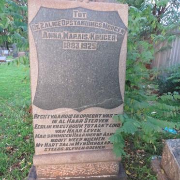 MARAIS Anna nee KRUGER 1883-1925