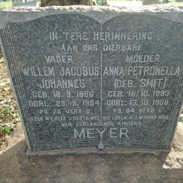 MEYER Willem Jacobus Johannes 1886-1954 &amp; Anna Petronella SMIT 1893-1939