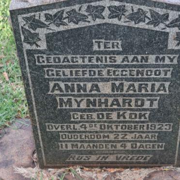 MYNHARDT Anna Maria nee DE KOK -1923