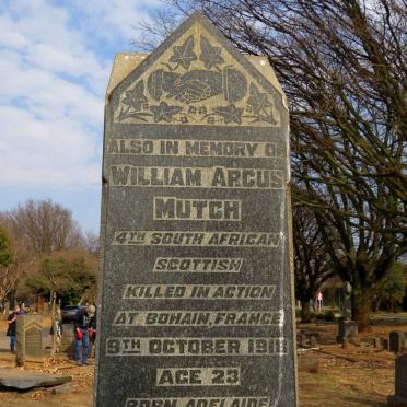 MUTCH William Argus -1918