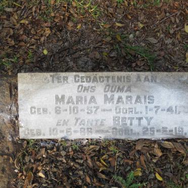 MARAIS Maria 1857-1941 :: ? Betty 1886-1919