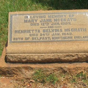 McGRATH Mary Jane -1937 :: McGRATH Henrietta Belvina -1946