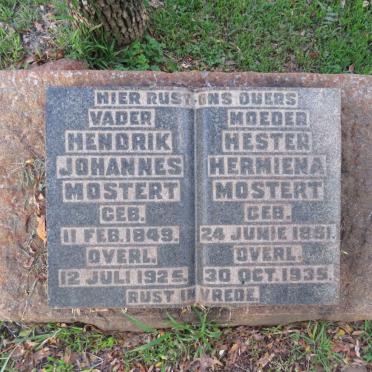 MOSTERT Hendrik Johannes 1849-1925 &amp; Hester Hermiena 1851-1935