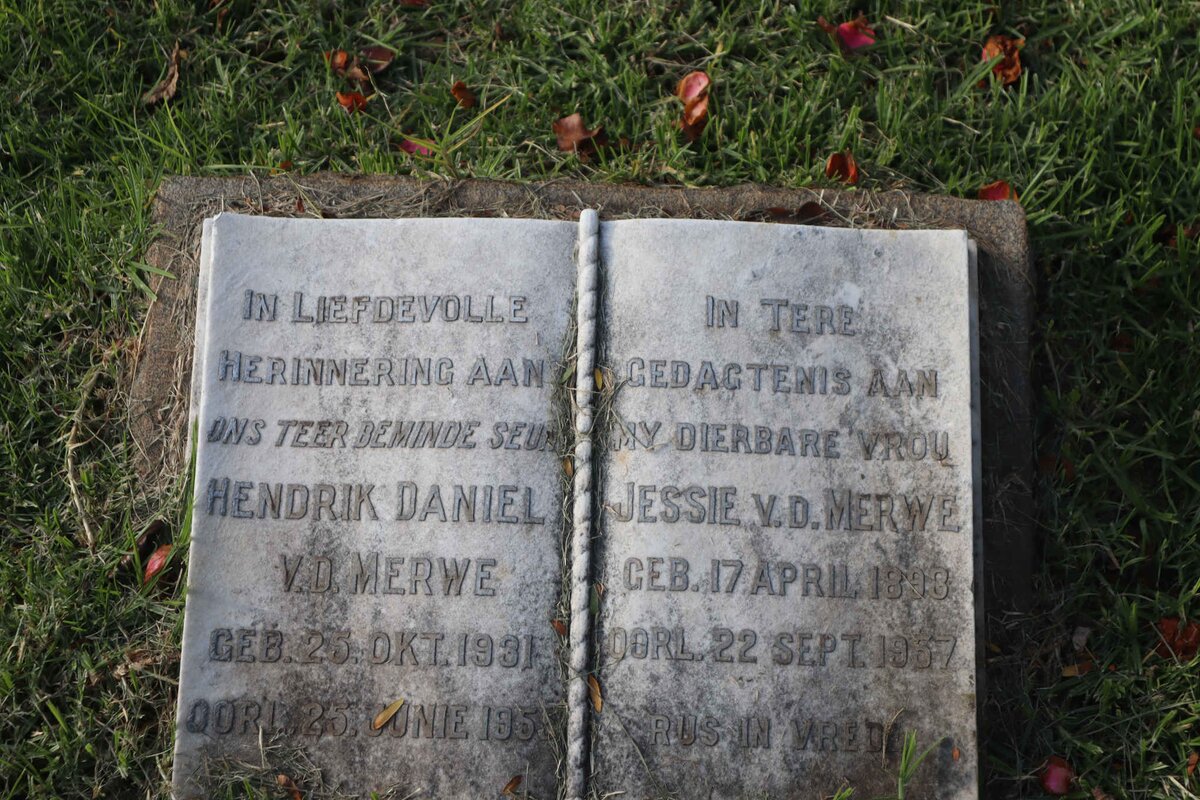MERWE Jessie, v.d. 1893-1957 :: VAN DER MERWE Hendrik Daniel 1931-1953