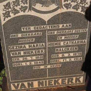NIEKERK Gezina Maria, van 1851-1949 :: HALGREEN Miemie Catharina 1878-1914